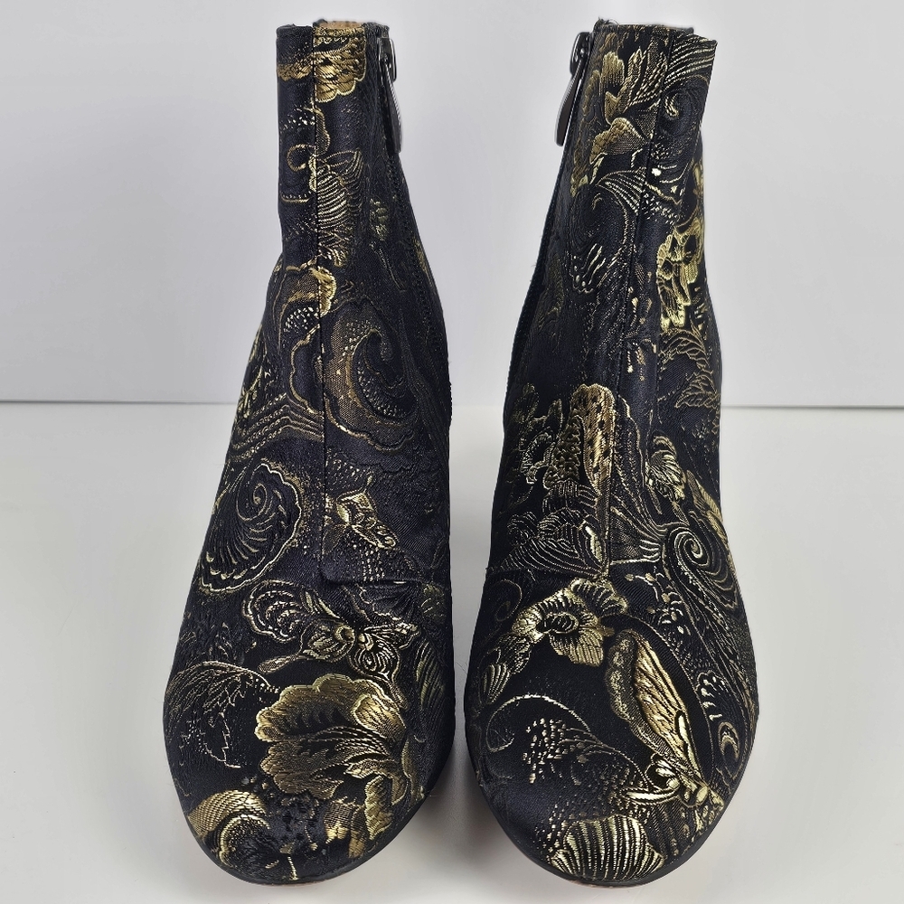 Franco Sarto Metallic / Jacquard Fabric Ankle Bootie — Women’s US 7 M - Tapestry - Picture 2 of 10